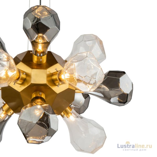 Подвесной светильник Delight Collection KR1197P-12 brass, smoky/clear Подвесной светильник Delight Collection KR1197P-12 brass, smoky/clear