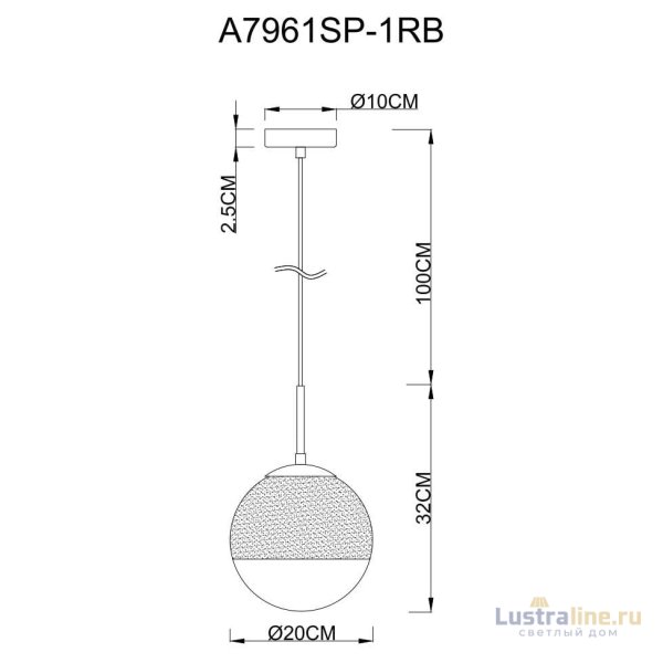 Подвесной светильник Arte Lamp Jupiter Copper A7961SP-1RB
