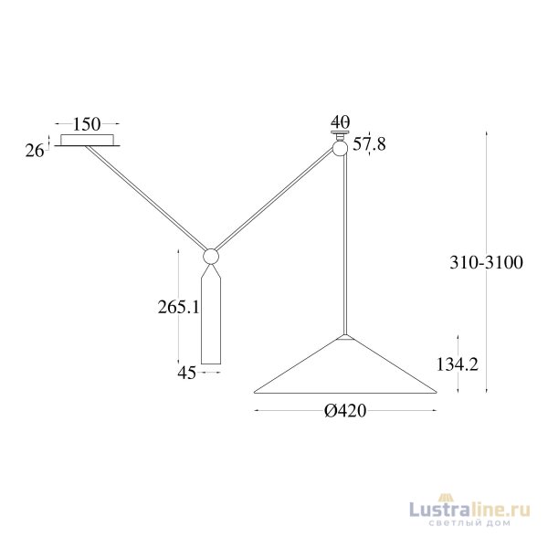 Подвесной светильник Maytoni Technical Peso P080PL-01B