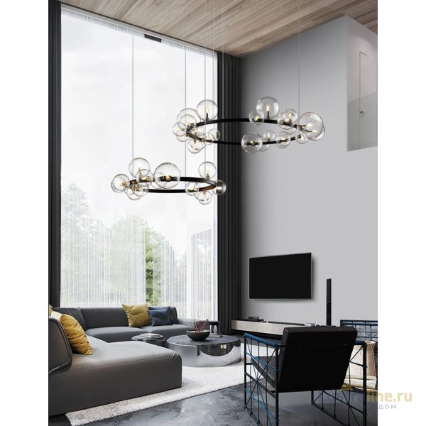 Подвесной светильник Delight Collection Art Deco Bubble KM1294P-24 black/clear