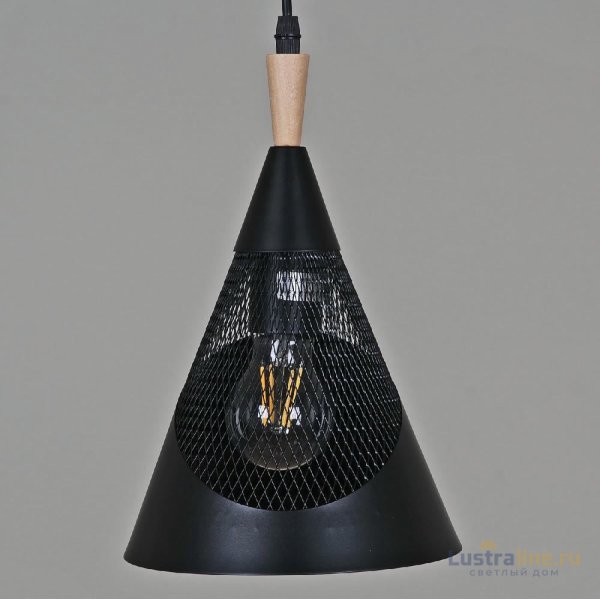 Подвесной светильник Reluce 03250-3.9-01 BK+WOOD