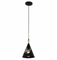 Подвесной светильник Reluce 03250-3.9-01 BK+WOOD