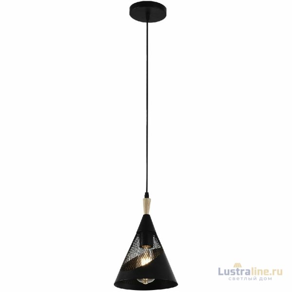 Подвесной светильник Reluce 03250-3.9-01 BK+WOOD
