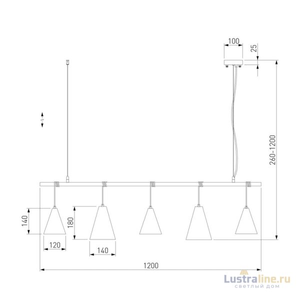 Подвесной светильник Eurosvet Castle 50088/5 черный/золото