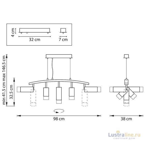 Подвесной светильник Lightstar Rullo LR7353628631 (571735+214436-2+214486-3+202431-5) Подвесной светильник Lightstar Rullo LR7353628631 (571735+214436-2+214486-3+202431-5)