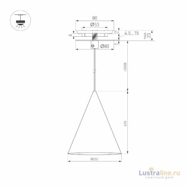 Подвесной светильник Arlight SP-MAKOTO-R350-14W Warm2700 054406