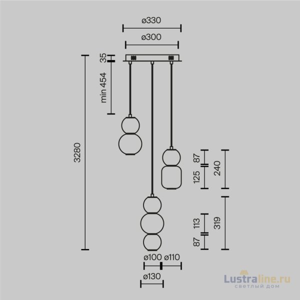 Подвесной светильник Maytoni Drop MOD273PL-L33CH3K