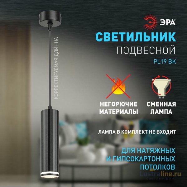 Подвесной светильник Эра PL19 BK Б0058492