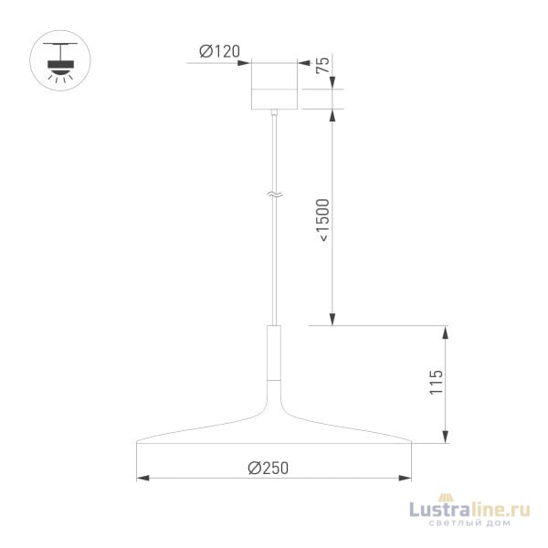Подвесной светильник Arlight SP-Fiore-R250-8W Warm3000 035953