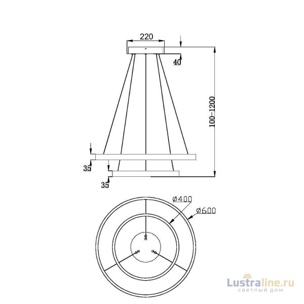 Подвесной светильник Maytoni Rim MOD058PL-L55BS3K Подвесной светильник Maytoni Rim MOD058PL-L55BS3K