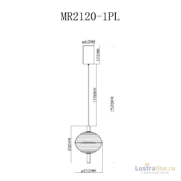 Подвесной светильник Myfar Claire MR2120-1PL Подвесной светильник Myfar Claire MR2120-1PL