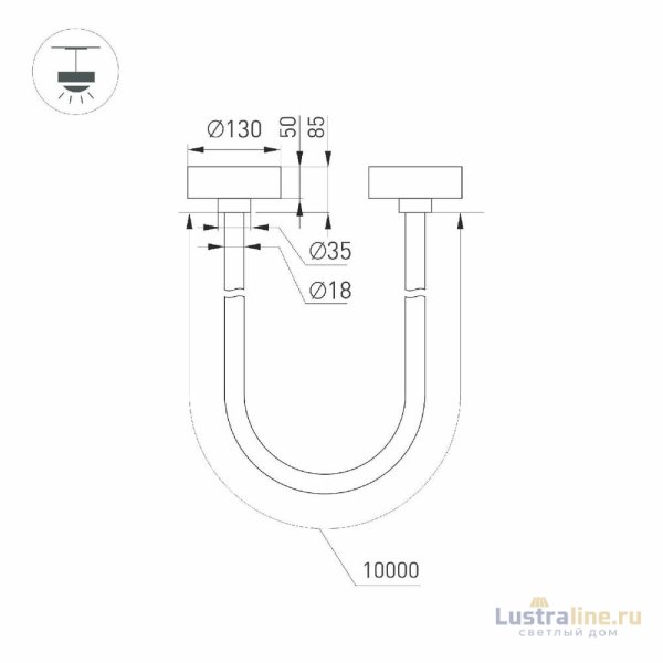 Подвесной светильник Arlight SP-TROPIC-SURFACE-R18-L10000-110W Warm3000 (BK, 360 deg, 230V) 043407