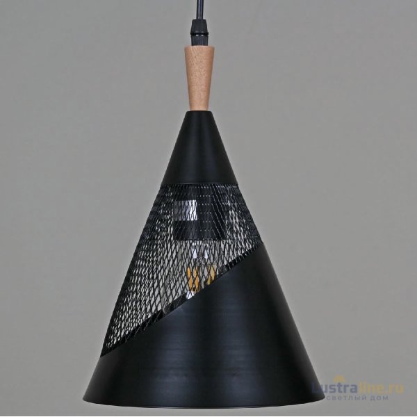 Подвесной светильник Reluce 03250-3.9-03 BK+WOOD