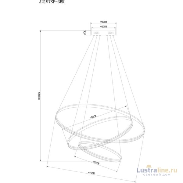 Подвесной светильник Arte Lamp Frodo A2197SP-3BK