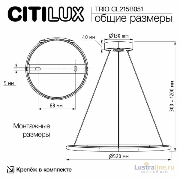 Подвесной светильник Citilux Trio CL215B051 Подвесной светильник Citilux Trio CL215B051
