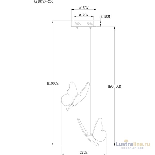 Подвесной светильник Arte Lamp Darcy A2187SP-2GO