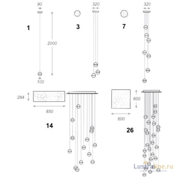 Подвесной светильник ImperiumLoft Bocci 14.1 single bubbles 85101-22