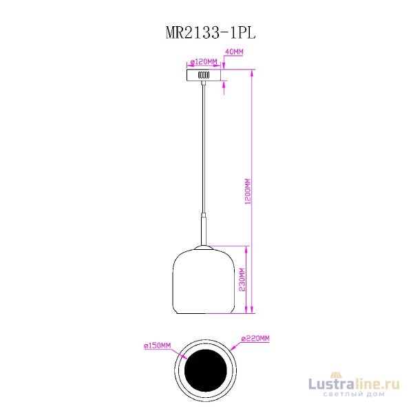 Подвесной светильник Myfar Charlie MR2133-1PL