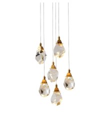 Подвесной светильник Delight Collection Crystal rock II 9701P/6R brass
