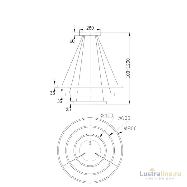 Подвесной светильник Maytoni Rim MOD058PL-L100W4K