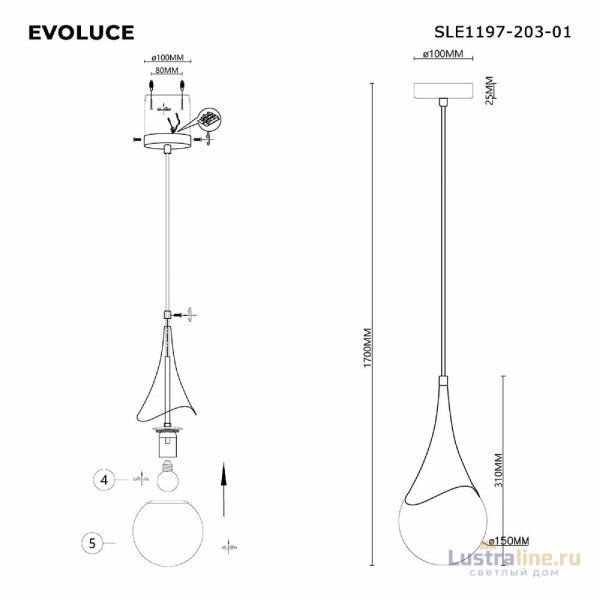 Подвесной светильник Evoluce Fiori SLE1197-203-01 Подвесной светильник Evoluce Fiori SLE1197-203-01