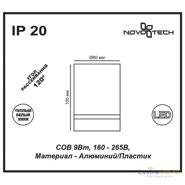 Потолочный светодиодный светильник Novotech Arum 357686
