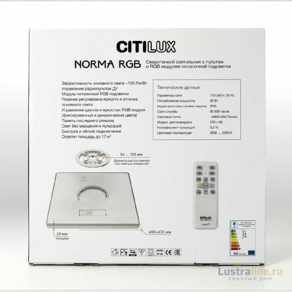 Потолочный светильник Citilux Norma CL749K400 Потолочный светильник Citilux Norma CL749K400