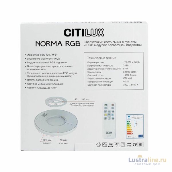 Потолочный светильник Citilux Norma CL749320