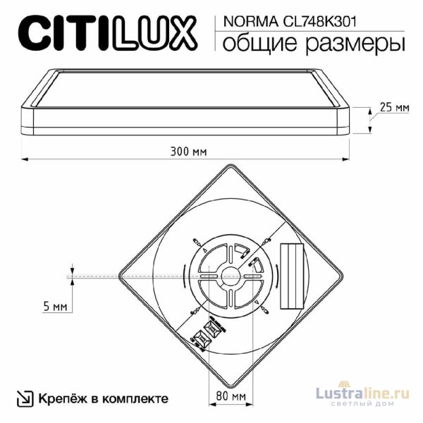 Потолочный светильник Citilux Norma CL748K301 Потолочный светильник Citilux Norma CL748K301
