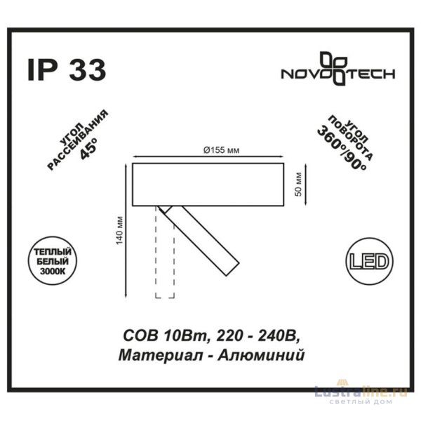 Потолочный светодиодный светильник Novotech Razzo 357704