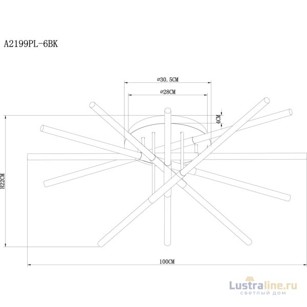 Потолочный светильник Arte Lamp Fernando A2199PL-6BK