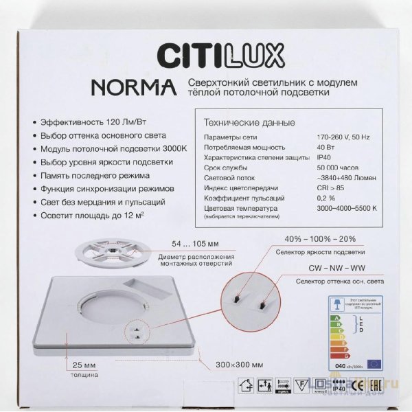 Потолочный светильник Citilux Norma CL748K301 Потолочный светильник Citilux Norma CL748K301