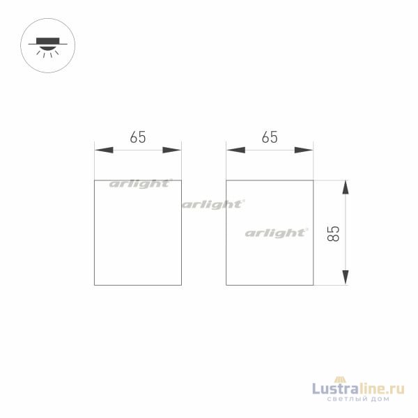 Потолочный светодиодный светильник Arlight SP-Orient-Surface-TC-S65x65-10W 031855