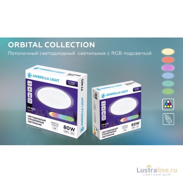 Потолочный светодиодный светильник Ambrella Light Orbital Dance FF470