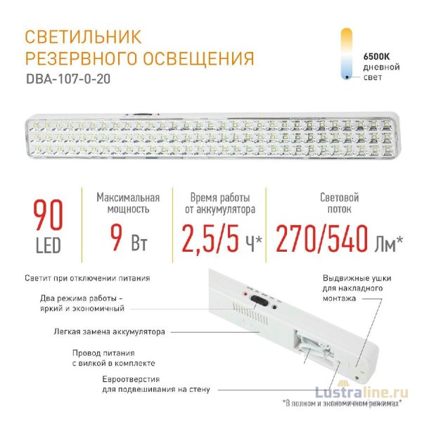 Аварийный светильник Эра DBA-107-0-20 Б0044404 Аварийный светильник Эра DBA-107-0-20 Б0044404