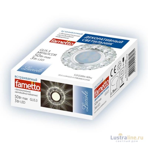 Встраиваемый светильник Fametto Luciole DLS-L129 GU5.3 Chrome/Clear Встраиваемый светильник Fametto Luciole DLS-L129 GU5.3 Chrome/Clear