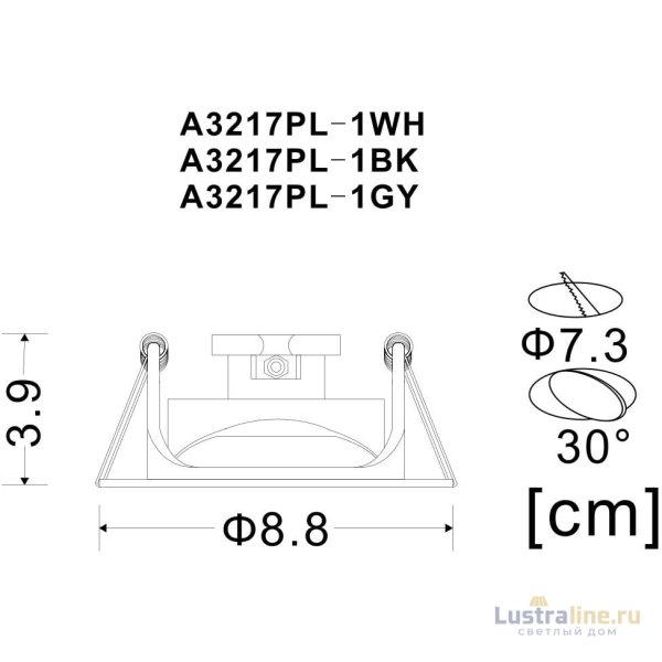 Встраиваемый светильник Arte Lamp A3217PL-1BK Встраиваемый светильник Arte Lamp A3217PL-1BK