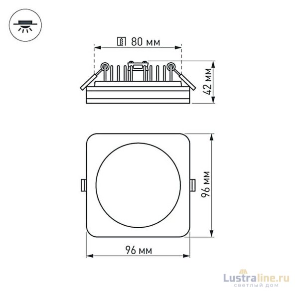 Влагозащищенный светильник Arlight LTD-96x96SOL-BK-10W Warm White 022556 Влагозащищенный светильник Arlight LTD-96x96SOL-BK-10W Warm White 022556