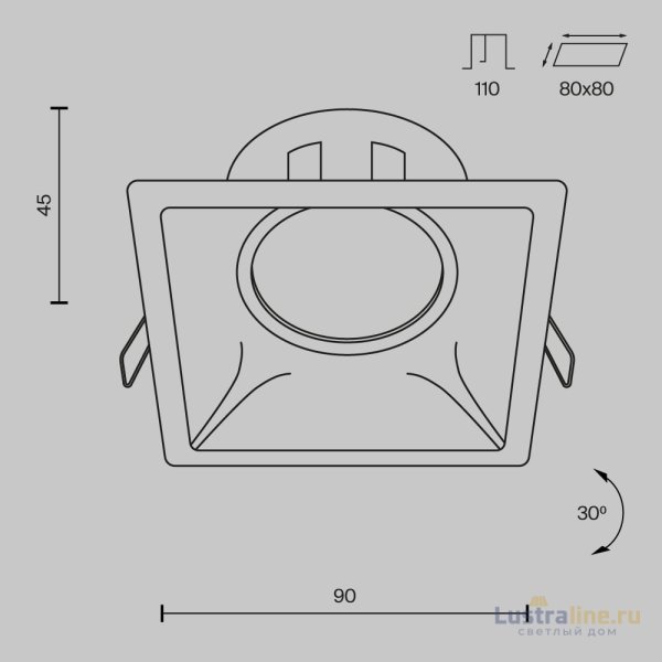 Встраиваемый светильник Maytoni Dot DL029-2-01B Встраиваемый светильник Maytoni Dot DL029-2-01B