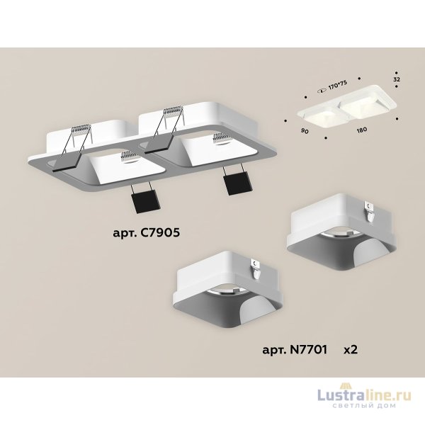 Встраиваемый светильник Ambrella Light Techno XC7905001 (C7905, N7701) Встраиваемый светильник Ambrella Light Techno XC7905001 (C7905, N7701)