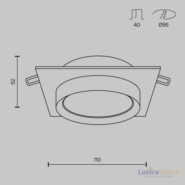 Встраиваемый светильник Maytoni Technical Hoop DL086-GX53-SQ-BG Встраиваемый светильник Maytoni Technical Hoop DL086-GX53-SQ-BG
