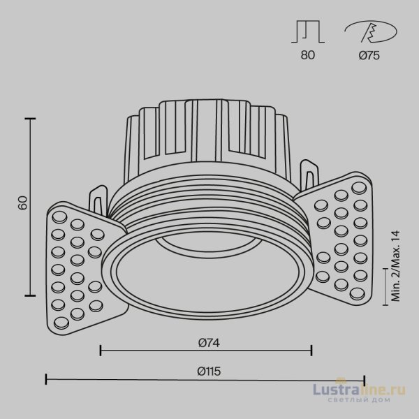 Встраиваемый светильник Maytoni Round DL058-12W3K-TRS-BS