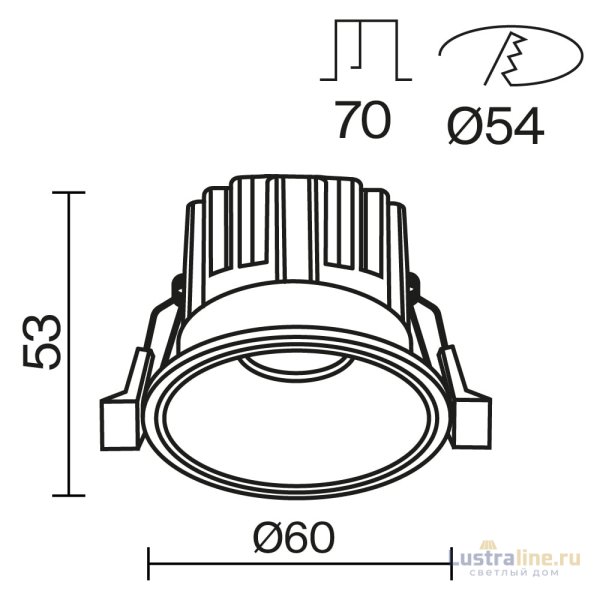 Встраиваемый светильник Maytoni Round DL058-7W2.7K-B Встраиваемый светильник Maytoni Round DL058-7W2.7K-B