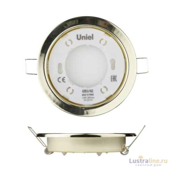 Встраиваемый светильник (UL-00005053) Uniel GX53/H2 Gold 10 Prom Встраиваемый светильник (UL-00005053) Uniel GX53/H2 Gold 10 Prom