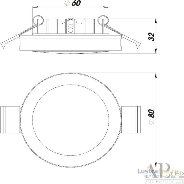 Встраиваемый светильник Arte Perfetto Luce Ingrid 3322.LD109R/7W/6K Встраиваемый светильник Arte Perfetto Luce Ingrid 3322.LD109R/7W/6K