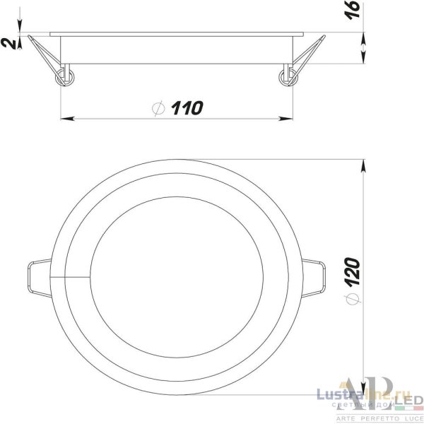Встраиваемый светильник Arte Perfetto Luce Ingrid 3322.LDY9016/9W/4K
