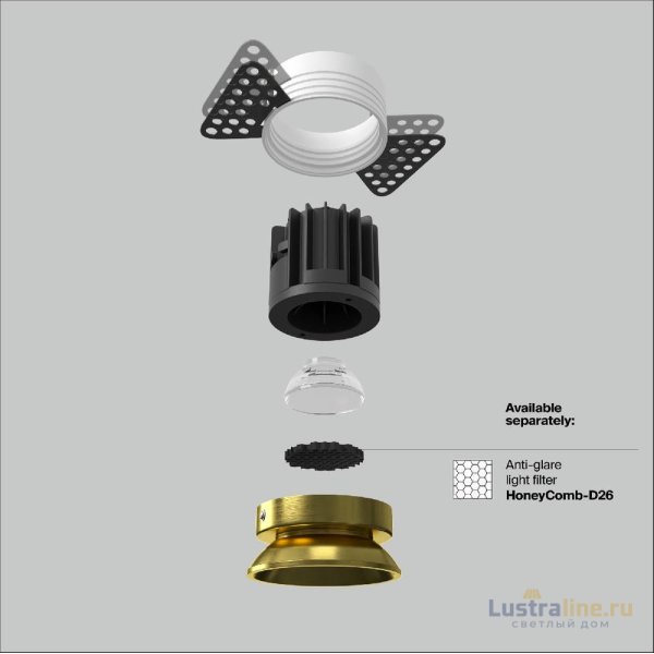 Встраиваемый светильник Maytoni Round DL058-12W3K-TRS-BS