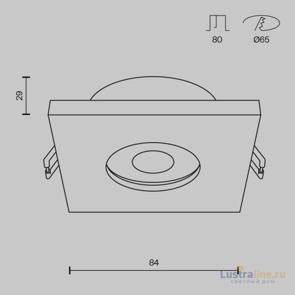 Встраиваемый светильник Maytoni Technical Stark DL083-01-GU10-SQ-B Встраиваемый светильник Maytoni Technical Stark DL083-01-GU10-SQ-B