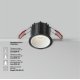 Встраиваемый светильник Maytoni Alfa LED DL043-01-10W4K-RD-B-1