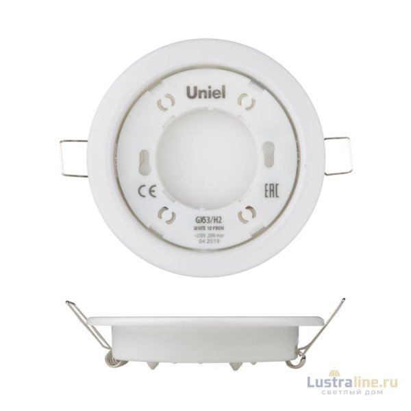 Встраиваемый светильник (UL-00005051) Uniel GX53/H2 White 10 Prom Встраиваемый светильник (UL-00005051) Uniel GX53/H2 White 10 Prom